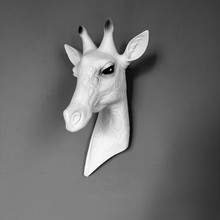Mural de pared de jirafa Vintage, colgante de cabeza de animal creativo europeo, decoración tridimensional para el hogar, estilo de sala de estar 2024 - compra barato