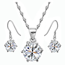 Shiny Crystal Set 100% 925 Silver Jewelry Sets Sterling Silver Jewelry set for Women Christmas Gift Free Shipping 2024 - buy cheap