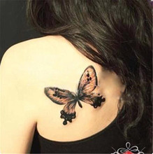 Большие бабочки водонепроницаемые поддельные временные тату для мужчин и детей, наклейки для тату, Блестящие Татуировки, наклейки для лица, золотые тату, SYA098 2024 - купить недорого