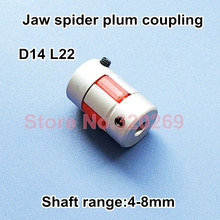 1pcs CNC 4 5 6 6.35 8 mm 1/4" D14 L22 jaw spider plum coupling mini shaft coupler 2024 - buy cheap