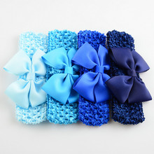 DHL 220 unids/lote Crochet diademas con gran cinta arcos para las niñas pelo belleza 22 colores disponibles FDA121 2024 - compra barato