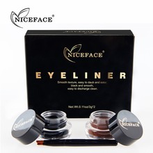 Niceface 2 in 1 Brown + Black Gel Eyeliner Make Up Water-proof And Smudge-proof Cosmetics Set Eye Liner Kit in Eye Liner Makeup 2024 - buy cheap