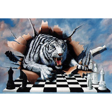 Pintura de diamante 5D diy "tigre blanco" para decoración del hogar, mosaico de resina con patrón bordado, kits de punto de cruz 3d, pegatinas de pared 2024 - compra barato