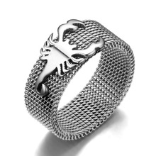 MANGOSKY 8mm Stainless Steel Scorpion Ring For Men and Women 316L Stainless Steel Charm Ring 2024 - buy cheap