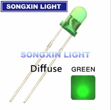 Unids/lote de Mini diodo LED F3, 3mm, Color verde, difusor redondo, diodo emisor de luz, componente electrónico de luz LED para lámpara, 200 2024 - compra barato