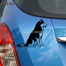 Calcomanía creativa para coche, pegatina de dibujos animados para parachoques, cuerpo, vinilo negro, reflectante, plateado, perro, Husky 2024 - compra barato