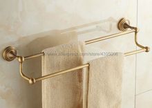 Toallero doble montado en la pared de latón antiguo, colgador de toallas para baño, accesorios de baño, Bba028 2024 - compra barato