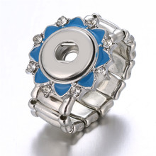 DIY синий регулируемые кнопки кольца 12 мм милые женские ювелирные изделия для матери друга подарок для сестры ювелирные изделия для вечеринки 2024 - купить недорого