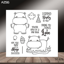 Happy hippo Transparent Silicone Clear Stamps/seal for DIY Scrapbooking/Card Making/Photo Album Decoration Supplies 2024 - buy cheap