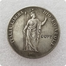 Monedas de copia de los Estados italianos, 1848, 5 lires, réplica de monedas, medallas, coleccionables 2024 - compra barato