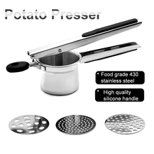 Kitchen Multifunctional Stainless Steel Potato Garlic Masher Ricer with  Vegetable Fruit Press Presser Tool Baby Food Supplement 2024 - compre barato