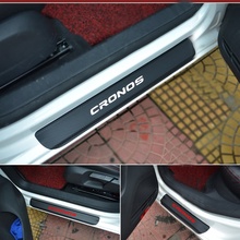 4Pcs Car Door Sill Protector Sticker Carbon Fiber Vinyl Sticker For Fiat Cronos 2024 - buy cheap