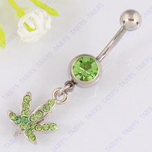 Maple belly button ring fashion body piercing woman jewelry belly bar navel ring 14G 316L surgical steel bar Free shipping 2024 - buy cheap