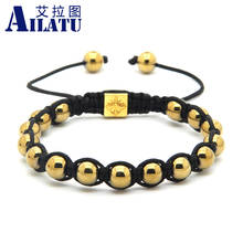 Ailatu Simple Style Natural 8mm Hematite Beads Bracelet for Father and Lover Women Pulseras Hombre Bracciali 2024 - buy cheap