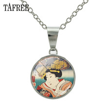 TAFREE-collar tradicional de Geisha japonesa para mujer, colgante con botón a presión, cabujón de cristal, joyería artesanal, JP12 2024 - compra barato