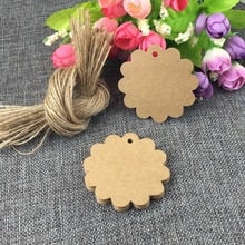 200pcs 6x6cm Round Scalloped Kraft Paper Card / Gift Tag / DIY Tag / Luggage Tag / Price Label with 200pcs string 2024 - buy cheap