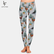 Letsfind novo design feminino leggings elásticos cintura alta 3d animais milu veados & raposa & cachorro impressão leite calças de seda movimento leggings 2024 - compre barato