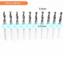 3.175mm*3.0mm,10pcs,Free shipping PCB Drill Bit,CNC milling Cutter,Solid carbide Drill,plastic,wood tool,MDF 2024 - buy cheap