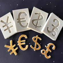 Dollar Euro RMB Pound Symbol Silicone Cookie Molds Chocolate Fondant Cake Decorating Mould Practical DIY Pastry Baking Tools 2024 - buy cheap