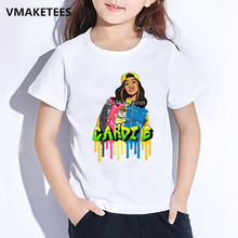 Kids Summer Short Sleeve Girls & Boys T shirt Children Hip Hop Rapper Cardi B Print T-shirt Funny Casual Baby Clothes,HKP5260 2024 - buy cheap