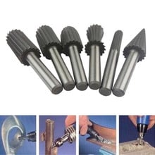 New Processing Metal / Non-metal 6pcs 6mm Rotary Burr Set HSS Rotary Files For Metal Plastic Wood Grinding With High Efficiency 2024 - buy cheap