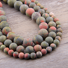 6 8 10mm Natural Matte unakite stone beads round green spacer loose beads for jewelry Making Bracelet Necklace gifts wholesale 2024 - buy cheap