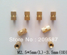 100pcs Brass Knurl Nuts M2.5*5mm(L)-3.5mm(OD) Metric Threaded insert 2024 - buy cheap