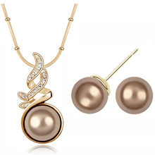 round ballimulated Pearl Luxury flame pendant charm girl gifts Necklace Earring fashion Jewelry set dropshipping quality 2024 - buy cheap