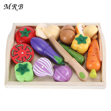Wooden Kitchen Toys Cutting Fruit Vegetable Play miniature Food educational toy Gift Children Kid Educational Toy 2024 - купить недорого