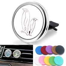 New Penguin Car Air Vent Freshener Perfume Diffuser Car Clip Aromatherapy Essential Oil Diffuser Locket Stainless Steel Necklace 2024 - buy cheap