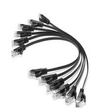 6 упаковок 0,15 м 0.5фт кабель CAT6 плоский UTP Ethernet сетевой кабель RJ45 патч LAN кабель 2024 - купить недорого