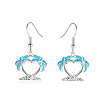 Ocean Island Blue Fine Fire Opal Earrings Sliver Earrings For Women EJL18080101 2024 - buy cheap