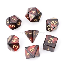 Juego de dados poliédricos acrílicos para juego de mesa TRPG, 7 unidades, D4-D20, N20, envío directo 2024 - compra barato