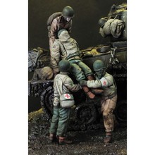 Conjunto de figuras de resina a escala 1/35, transporte de soldados heridas, 4 figuras (no incluye tanque) 2024 - compra barato
