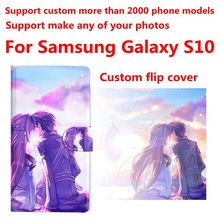 DIY Phone bag Personalized custom photo Picture PU leather case flip cover for Samsung Galaxy S10 2024 - buy cheap