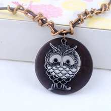 Antique Vintage Long Rope Chain Necklace Wooden Alloy Owl Pendants Neckless Cord Men Jewelry Accessories Free Shipping 2024 - buy cheap