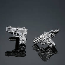 High quality French Cufflinks mans black gun Cuff for pistol police gift men's jewelry 007 classic design cuff links 2024 - buy cheap