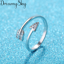 Anéis de prata colorido cupido e flecha, anéis abertos para noivado e presente para mulheres 2024 - compre barato