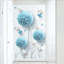 Beibehang Personalizado papel de parede 3d pintura de paredes sólidas Nordic simples azul dandelion jóias varanda pintura decorativa 3d papel de parede 2024 - compre barato