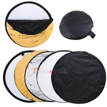 24" 60cm 5 in 1 Portable Collapsible Light Round Photography Reflector for Studio Multi Photo Disc 2024 - buy cheap