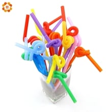 100PCS Mixed Colours Flexible Plastic Bendy Party Disposable Drinking Straws For Kids Birthday Wedding Decoration Event Supplies 2024 - buy cheap