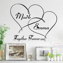 Amor juntos para sempre adesivos arte da parede para quarto casamento removível decalques de decoração para casa diy vinil preto 2024 - compre barato