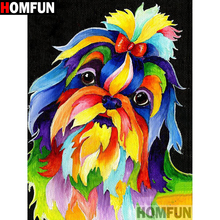 HOMFUN 5D DIY Diamond Painting Full Square/Round Drill "Color dog" 3D Embroidery Cross Stitch gift Home Decor A01020 2024 - buy cheap