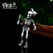 Beier 316L Stainless Steel Hell Skull Soldier Pendant Necklace Unyielding Will Cool Punk High Quality Jewelry LLBP8-417P 2024 - buy cheap