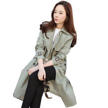 2019 Spring Autumn Fashion Women Long Section Windbreaker Double-Breasted Trench Coats Korean Ladies Loose Casual Outerwear M200 2024 - buy cheap