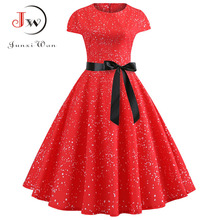 Vestido vermelho de festa feminino, elegante, manga curta, estampa floral, vestidos vintage, robe, femme, novo vestido midi de bodycon, tamanho grande 2024 - compre barato