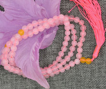 Natural 6mm stone Buddhist Pink quartz 108 Prayer Beads Mala Bracelet Necklace A jade Jewelry crystal 2024 - buy cheap