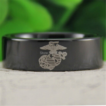 Free Shipping YGK JEWELRY Hot Sales 8MM Black Pipe Army Military Marines Men's Comfort Fit Tungsten Wedding Ring 2024 - buy cheap