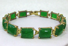 jade beads link cuff bangle bracelet 7.5 inch AAA01 2024 - buy cheap