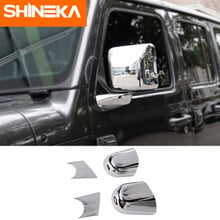 SHINEKA Mirror & Covers ABS Car Rear Mirror Base Decoration Cover Stickers For Jeep Wrangler JL 2018+ Car Styling Accessories 2024 - buy cheap